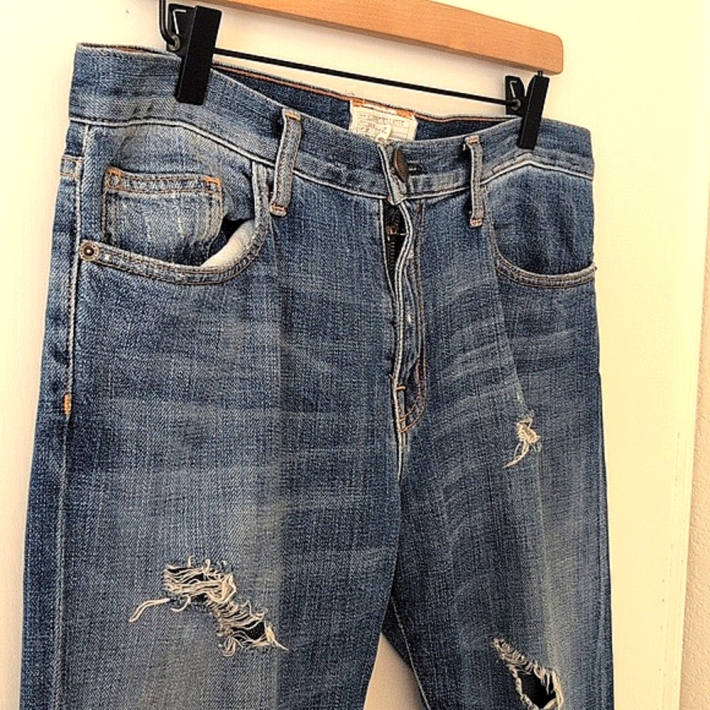 Current/Elliott Womens 27 The Boyfriend Distressed Denim Jeans Casual City - Picture 4 of 8